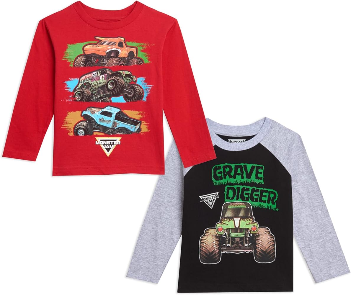 Monster Jam 2 Pack T-Shirts Toddler to Big Kid