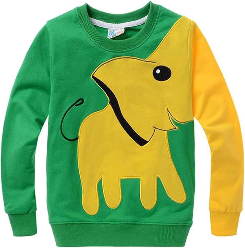 Boys Sweatshirts Cute Elephant Shirts Clothes Kids Pullover Hoodie Toddler Long Sleeve Cotton Sweatshirt Sweater