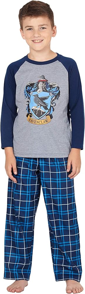 Harry Potter Pajamas Little And Big Boys' Raglan Shirt And Pants Sleepwear Set- (Gryffindor, Large, 10/12)