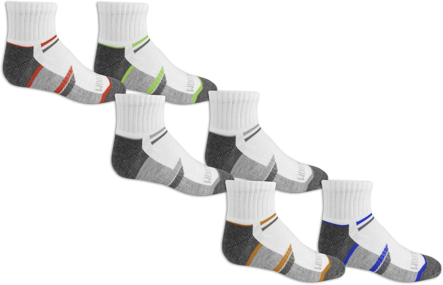 Fruit of the Loom Boys' 6 Pair Pack Half Cushion Socks