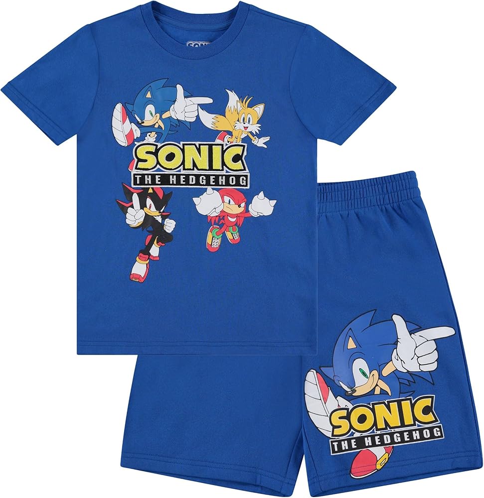 FREEZE Boy's Sonic The Hedgehog Short Sleeve T-Shirt and Shorts Set- Little and Big Boys Sizes 4-20