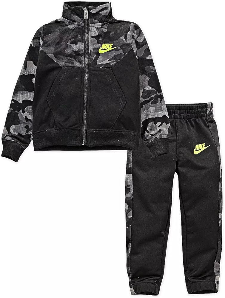 Nike Baby Boys' Therma Dri-Fit 2-Piece Tracksuit & Pants Set (Black(86F279-023)/Volt, 6)