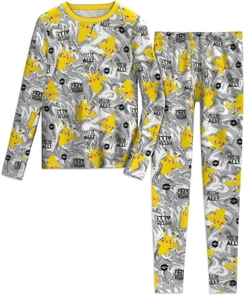 Cuddl Duds ClimateRight Boys' Top & Bottom Thermal Underwear 2-Piece Set (Small 6-7, Anime) Yellow