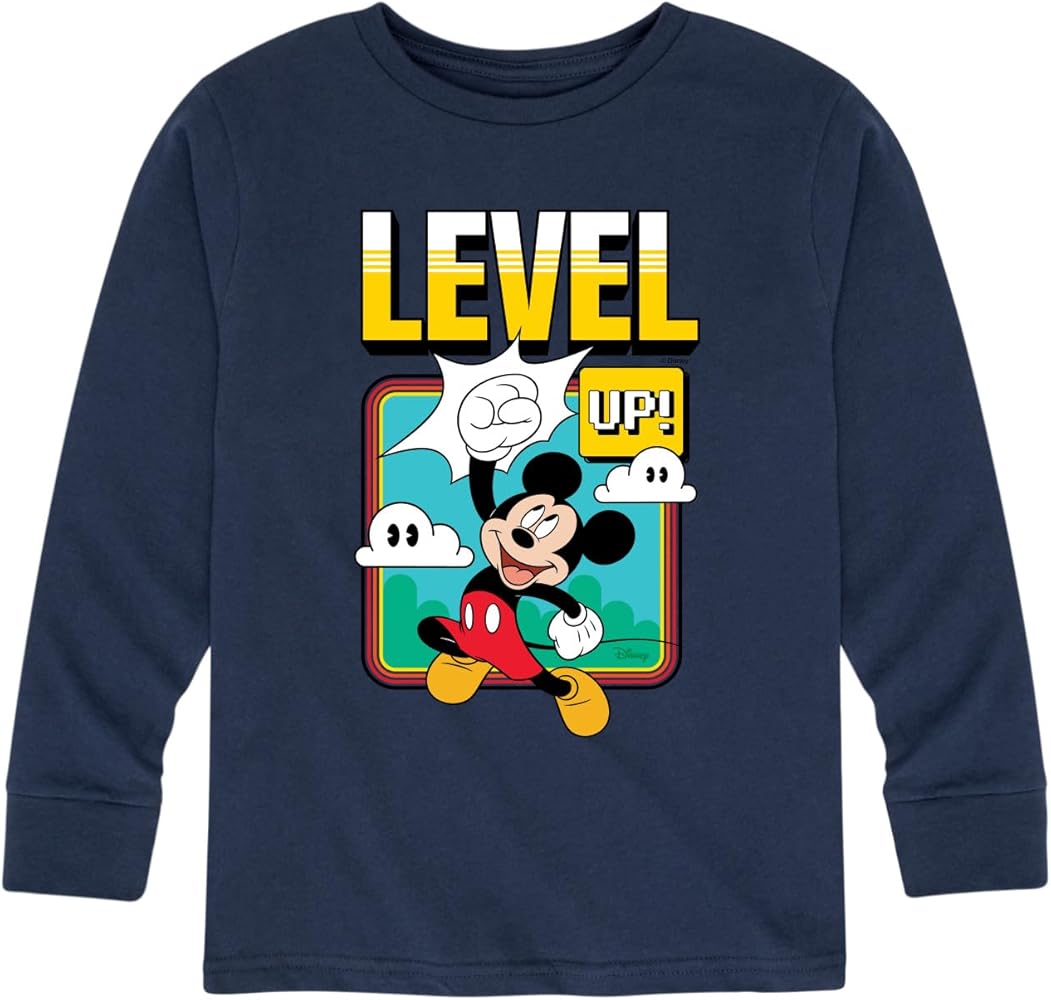 Disney Mickey & Friends - Mickey Level Up - Toddler and Youth Long Sleeve Graphic T-Shirt