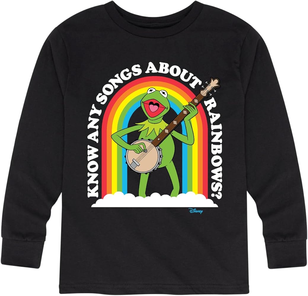 Disney The Muppets - Know Any Songs About Rainbows - Toddler and Youth Long Sleeve Graphic T-Shirt - Size Large