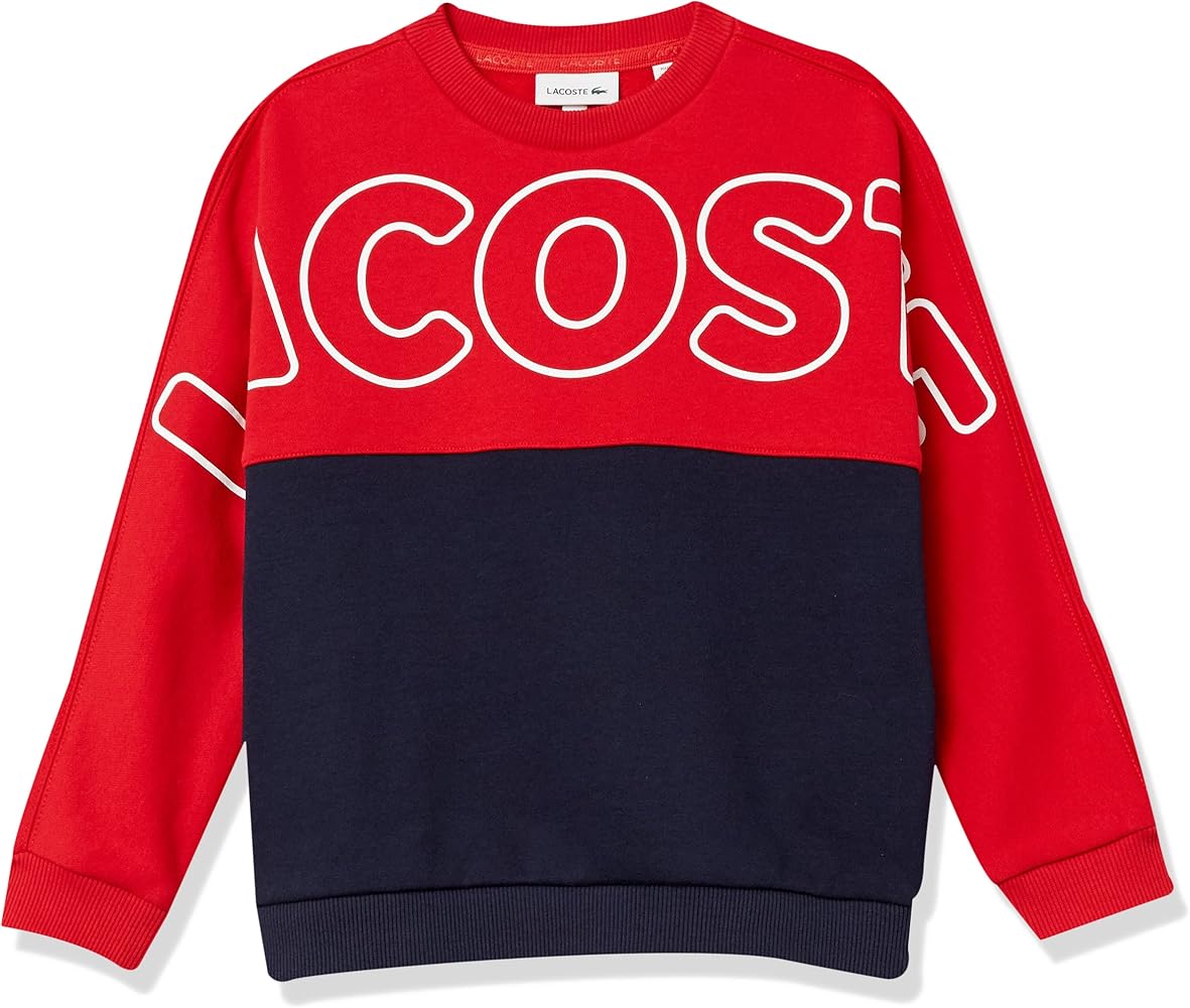 Lacoste Boy's Long Sleeve Colorblock Crewneck Sweatshirt