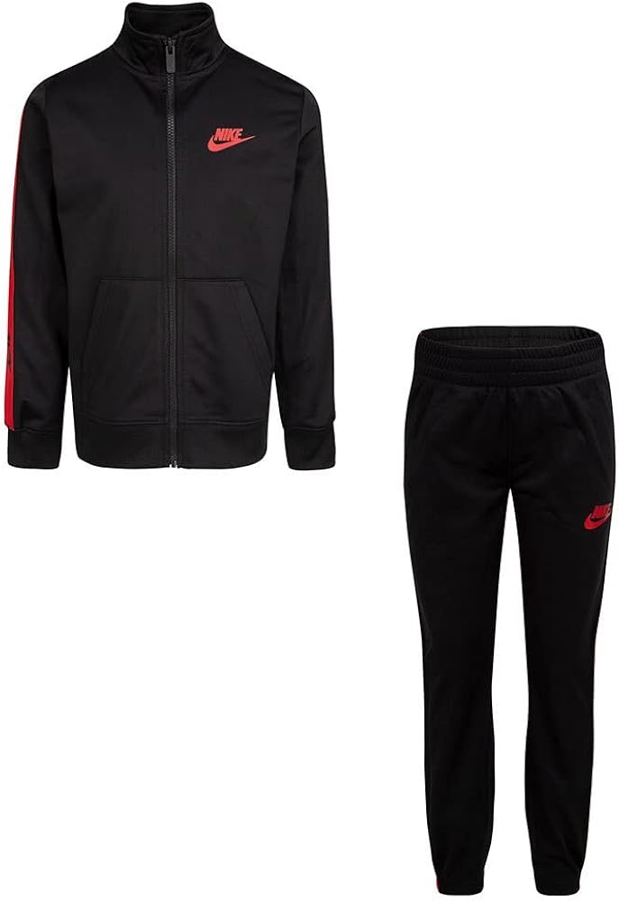 Nike boys Logo Taping Jacket and Pants Two-piece Track Set (Little Kids)