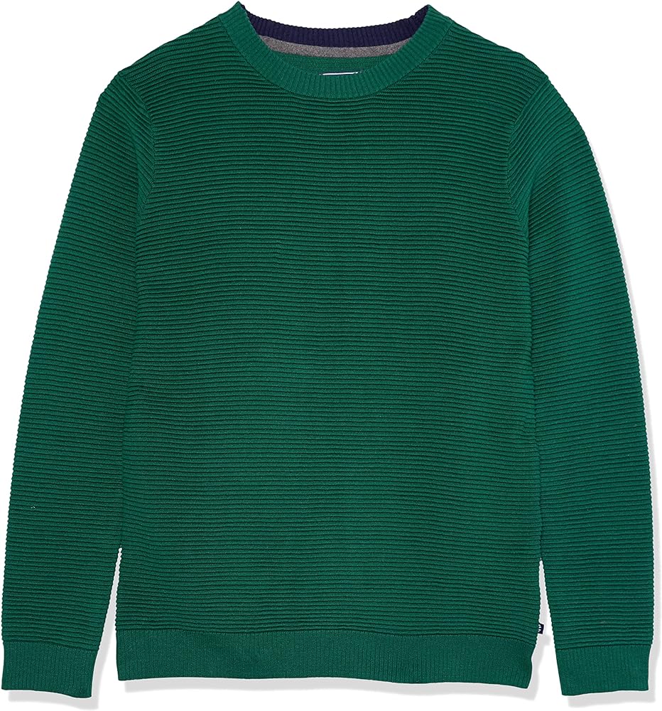 IZOD Boys' Solid Crew Neck Ribbed Pullover Sweater with Chest Logo