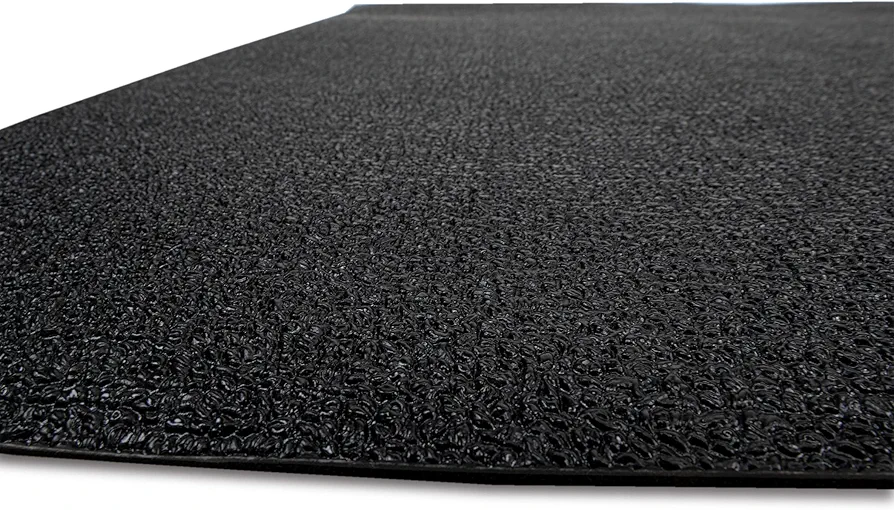 DYNAMAT 21203 DynaDeck 54" Wide x 3' Long x 3/8" Thick Vinyl Waterproof Non-Adhesive Floor Liner, Black