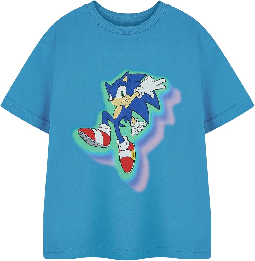 Sonic The Hedgehog Boys T-Shirt | Childrens Short Sleeve Graphic Tee Options | Kids Gamer Apparel Top Movie Merchandise Gift