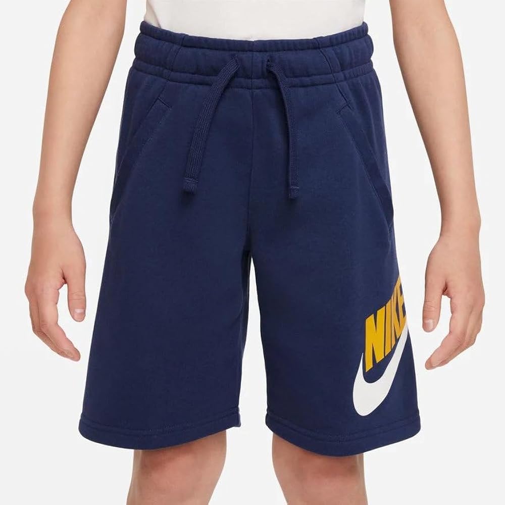 Nike Sportswear Club Fleece Big Kids’ Shorts Size Large (Navy/Gold/White)