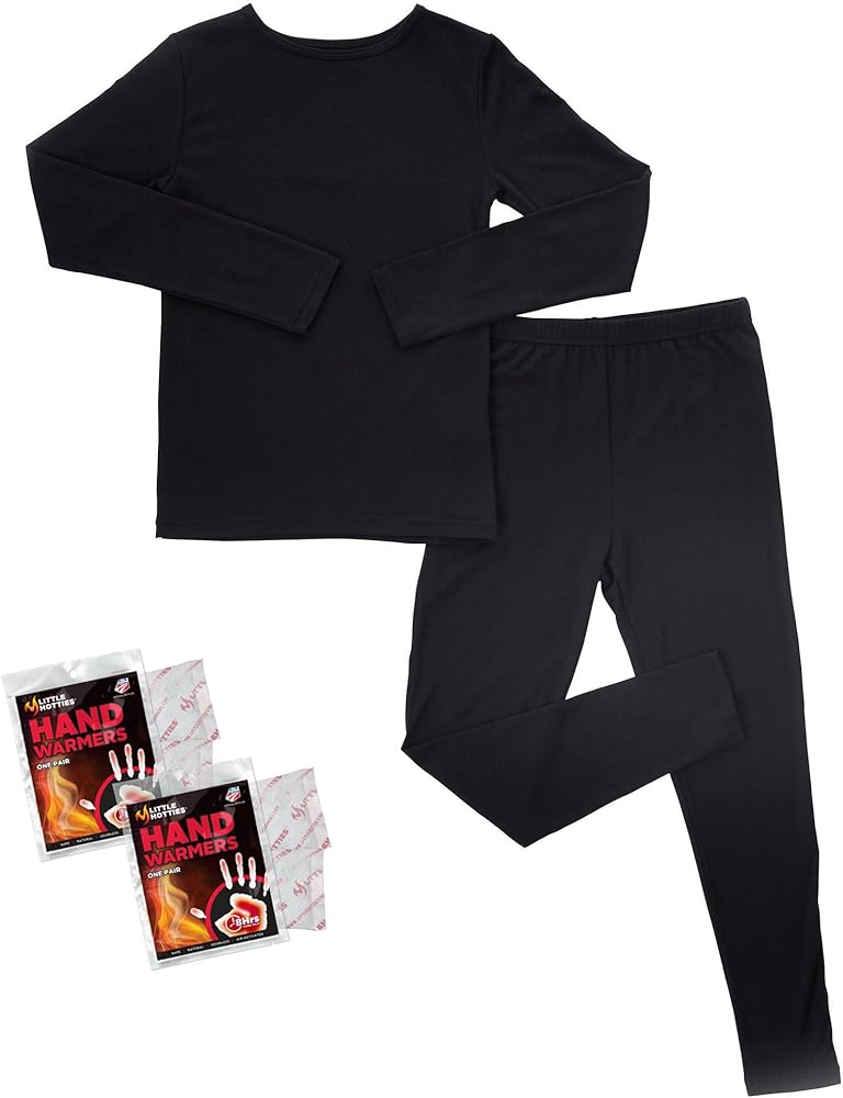 32 DEGREES Weatherproof Big Boy's Base Layer Thermal Set, M, Black