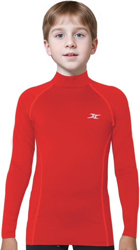 Thermal Underwear Kids Mock Turtleneck Shirts Compression Tops Base Layer NLK