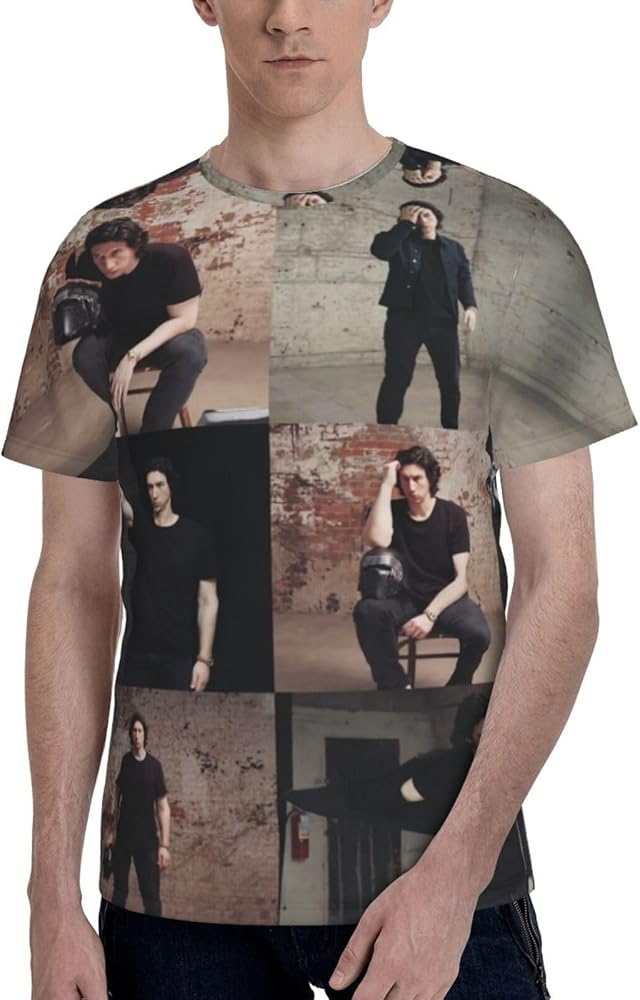 Adam Driver T Shirt Mens Summer Comfortable Fit Soft Short Sleeve Crew Neck Basic Tee Tops