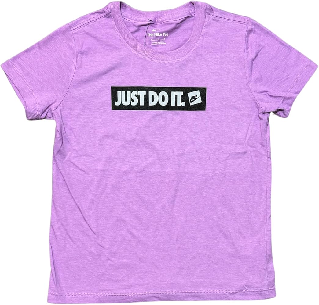 Nike Boy's Just Do It Boxed Banner T-Shirt (US, Alpha, Small, Regular, Rush Fuchsia)