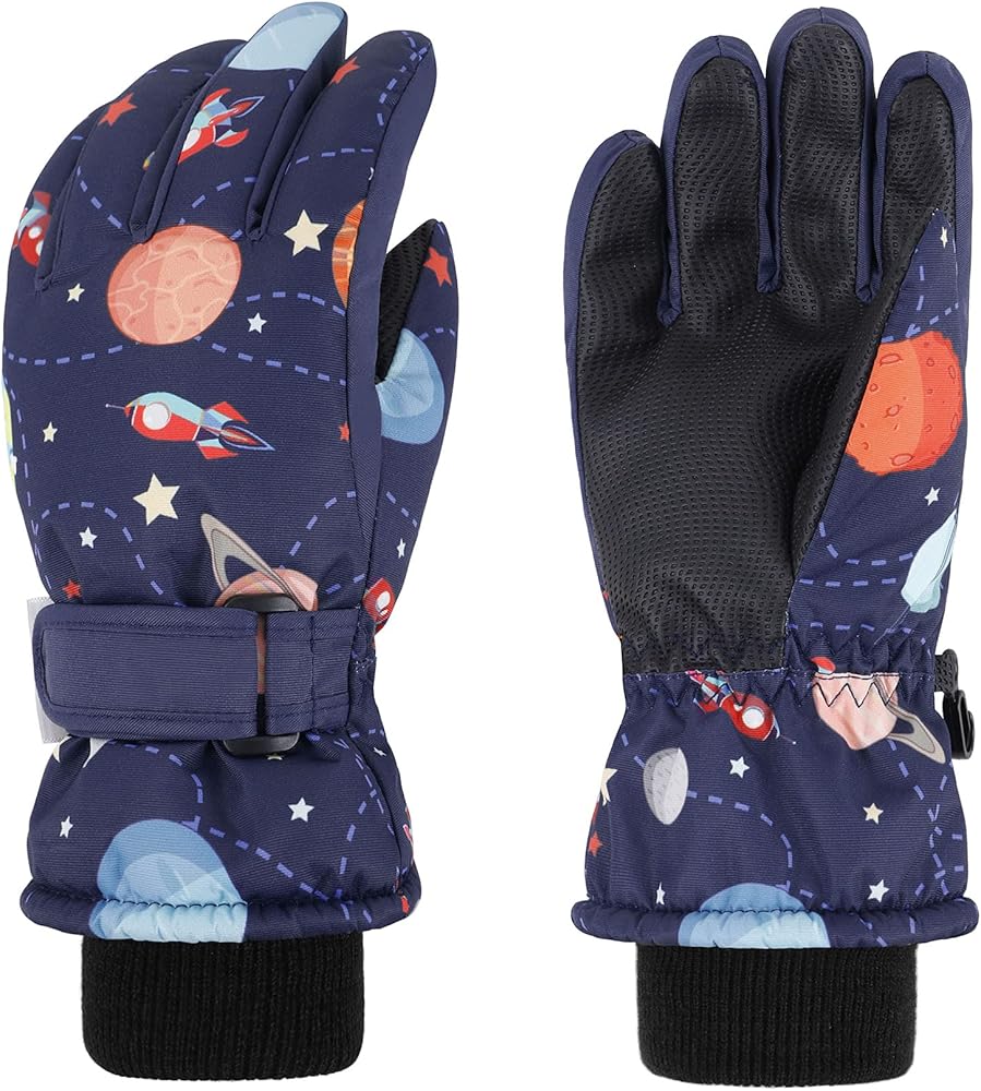 Simplicity Kid's Cotton Windproof Waterproof Snow Ski Gloves