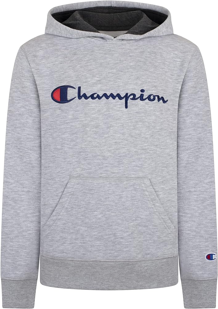 Champion Kids Clothes Sweatshirts Youth Heritage Fleece Pull On Hoody Sweatshirt with Hood (Large, Heritage Oxford Heather)