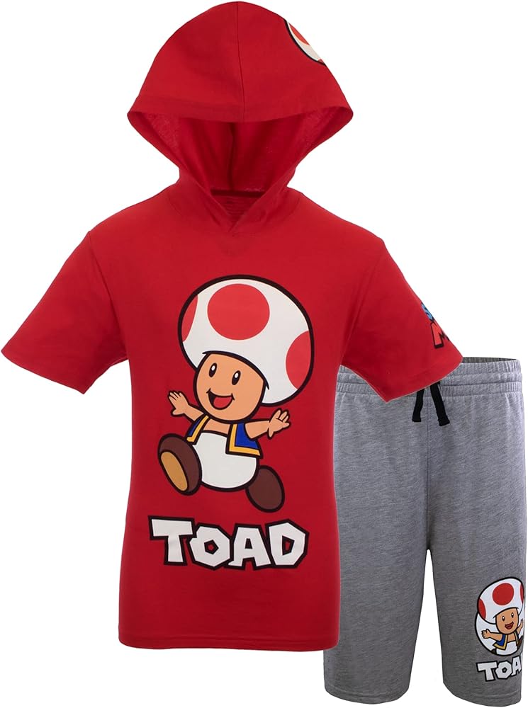 Nintendo Characters Super Mario Lightweight Costume Short Sleeve Hoodie T-Shirt & Shorts Set