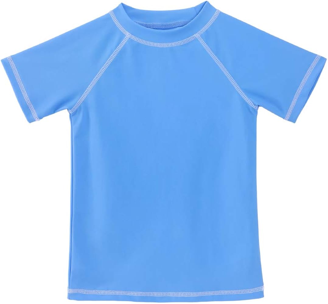 ESTAMICO Boys Short Sleeve Rash Guard Shirt Quick Dry Swimwear UPF 50+ Protection Athletic Swim Tee