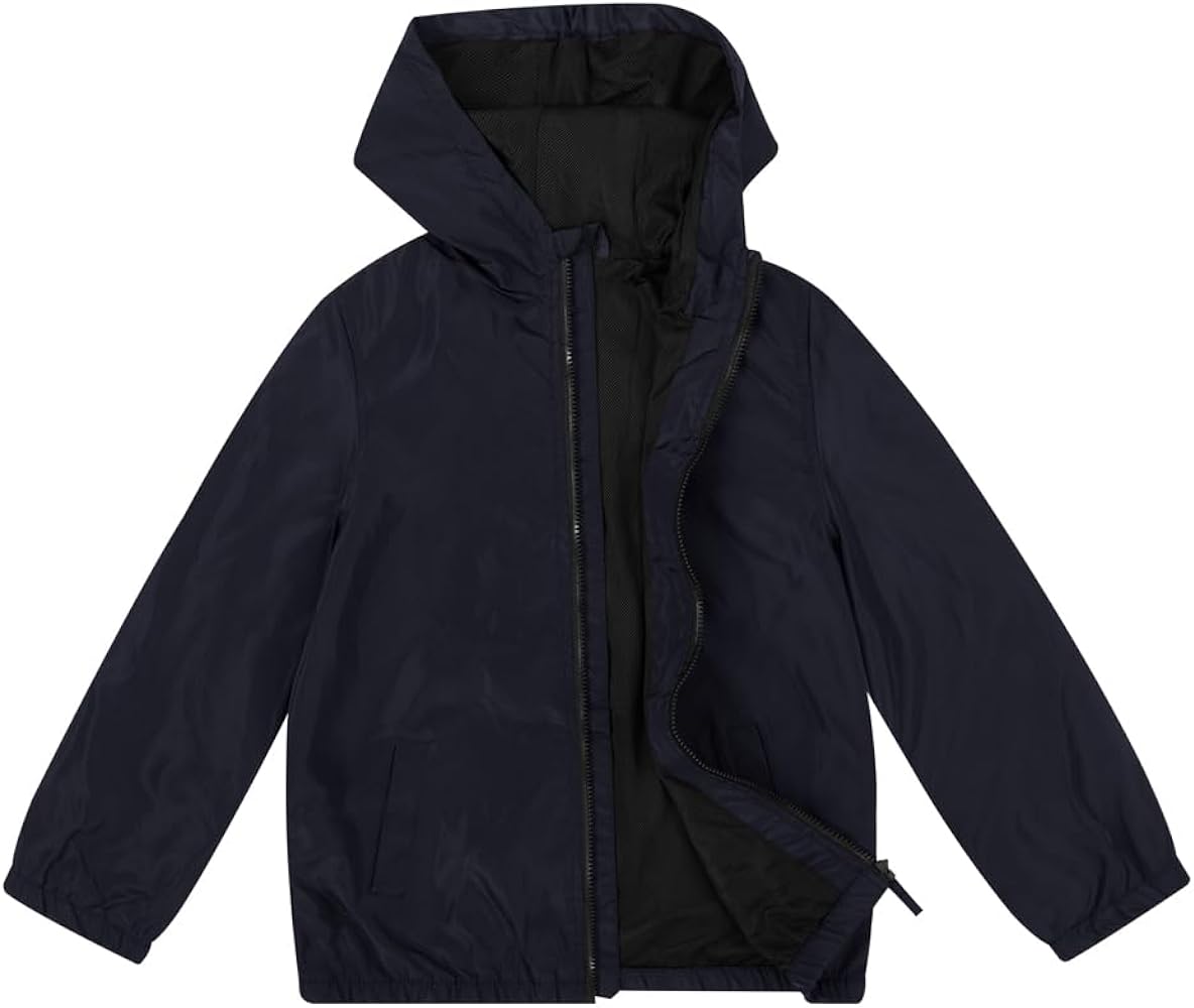 Boys Rain Jacket Hooded Kids Water-resistant Raincoat Casual Lightweight Breathable Windbreaker Outwear