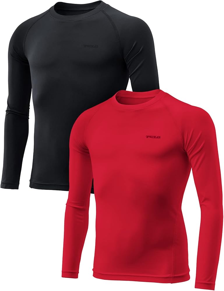 TSLA Kid's & Boy's Cool Dry Long Sleeve Compression Shirts, Athletic Workout Shirt, Sports Base Layer T-Shirt