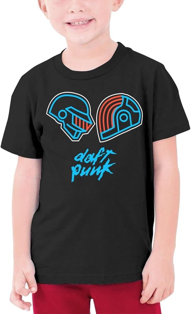 Daft-Punk Short Sleeve Tops Tee Kids T-Shirt for Teen Boys and Girls