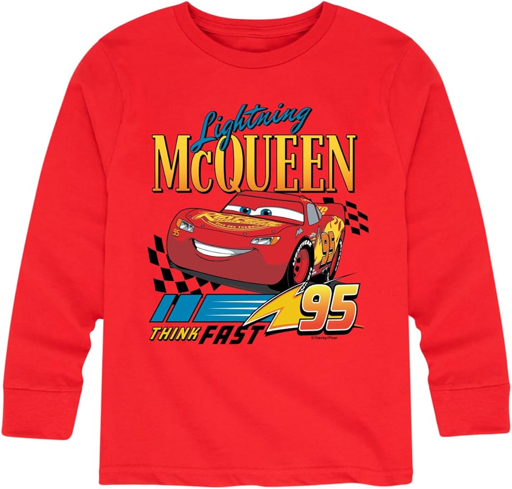 Disney Cars - Lightning McQueen - Toddler and Youth Long Sleeve Graphic T-Shirt