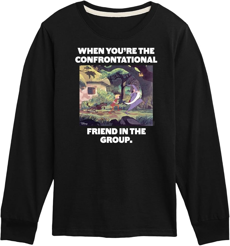 Disney The Sword and The Stone - Confrontational Friend in The Group - Toddler & Youth Long Sleeve Graphic T-Shirt