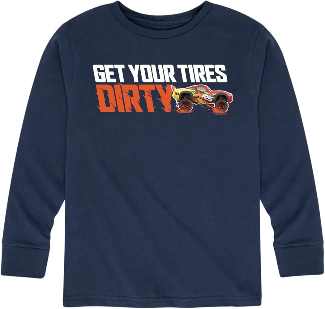 Disney Cars - Get Your Tires Dirty - Toddler and Youth Long Sleeve Graphic T-Shirt