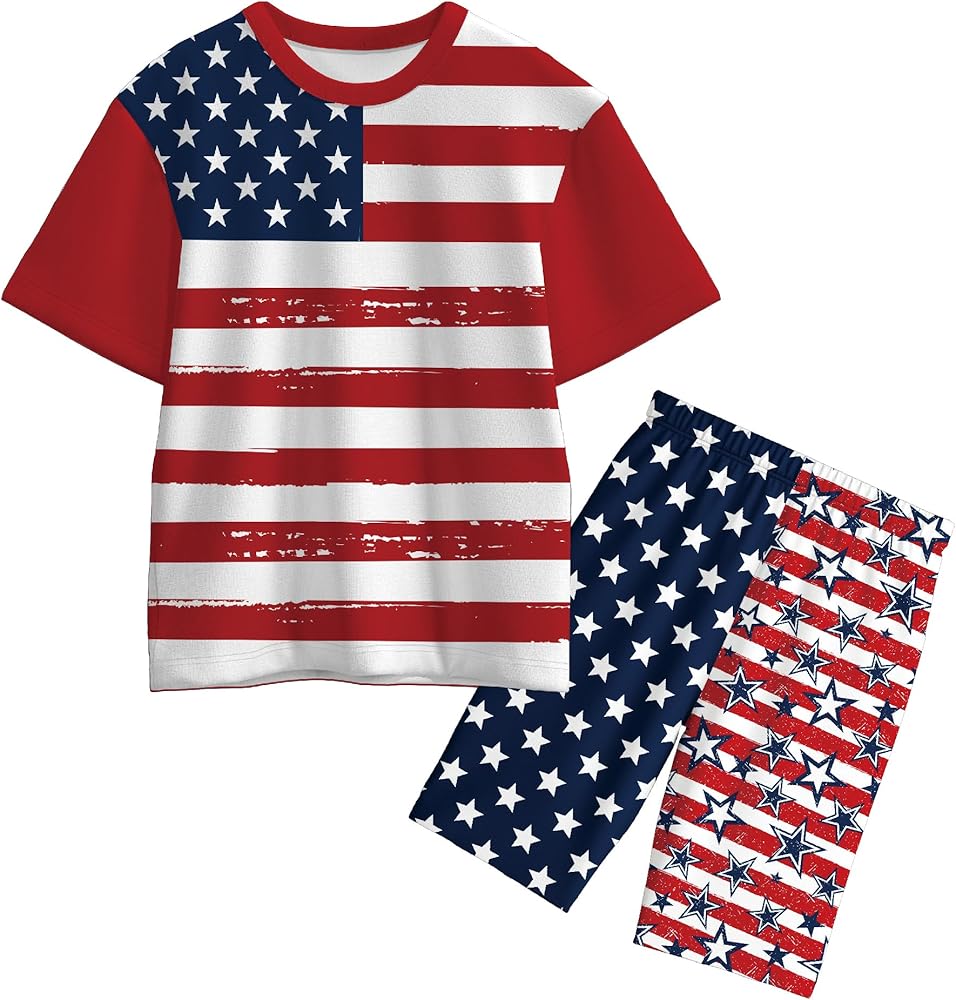 Boys Short Set Kids Pant Set American Home Wear Daily Casual Clothes Set 2-12Y USA