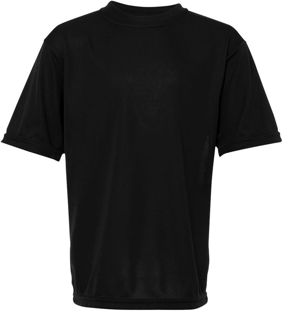 Augusta Sportswear Kids' Standard Wicking Tee Shirt, Black, Small