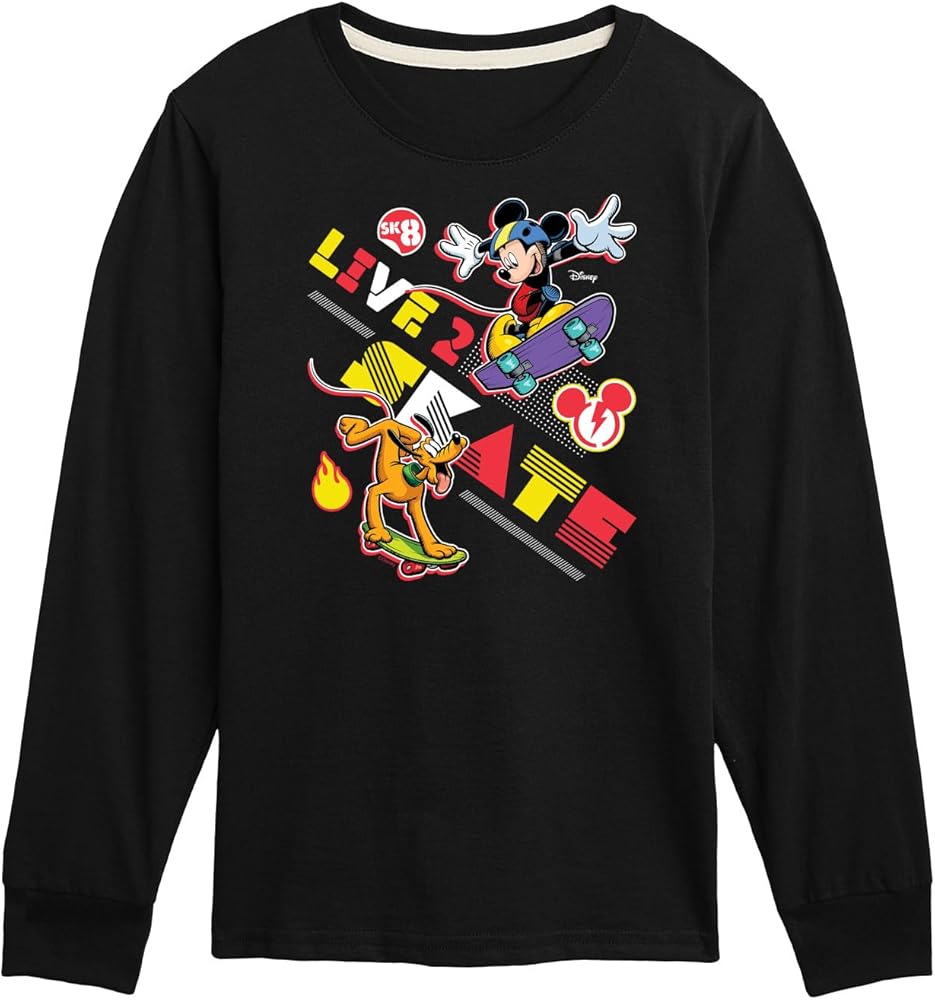 Disney - Standard Sports - Live 2 Skate - Youth Long Sleeve Graphic T-Shirt