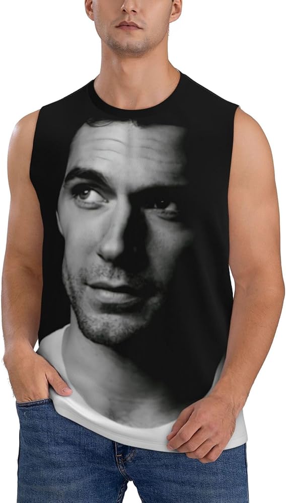 Henry Cavill Tank Top Boys Summer Casual Novelty Polyester Sleeveless Tee Shirts for Men