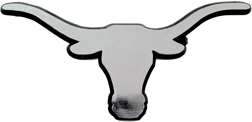 FANMATS 60321 Texas Longhorns Molded Chrome Plastic Emblem - Longhorn Primary Logo