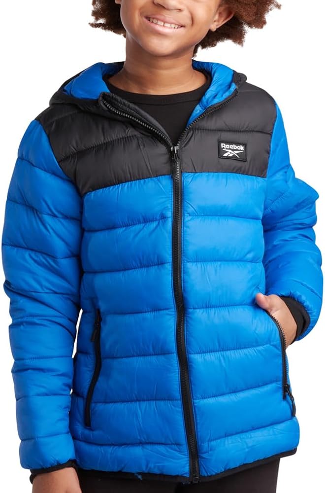 Reebok Boys’ Jacket – Lightweight Quilted Puffer Coat – Basic Outerwear Coat for Boys (7-16)