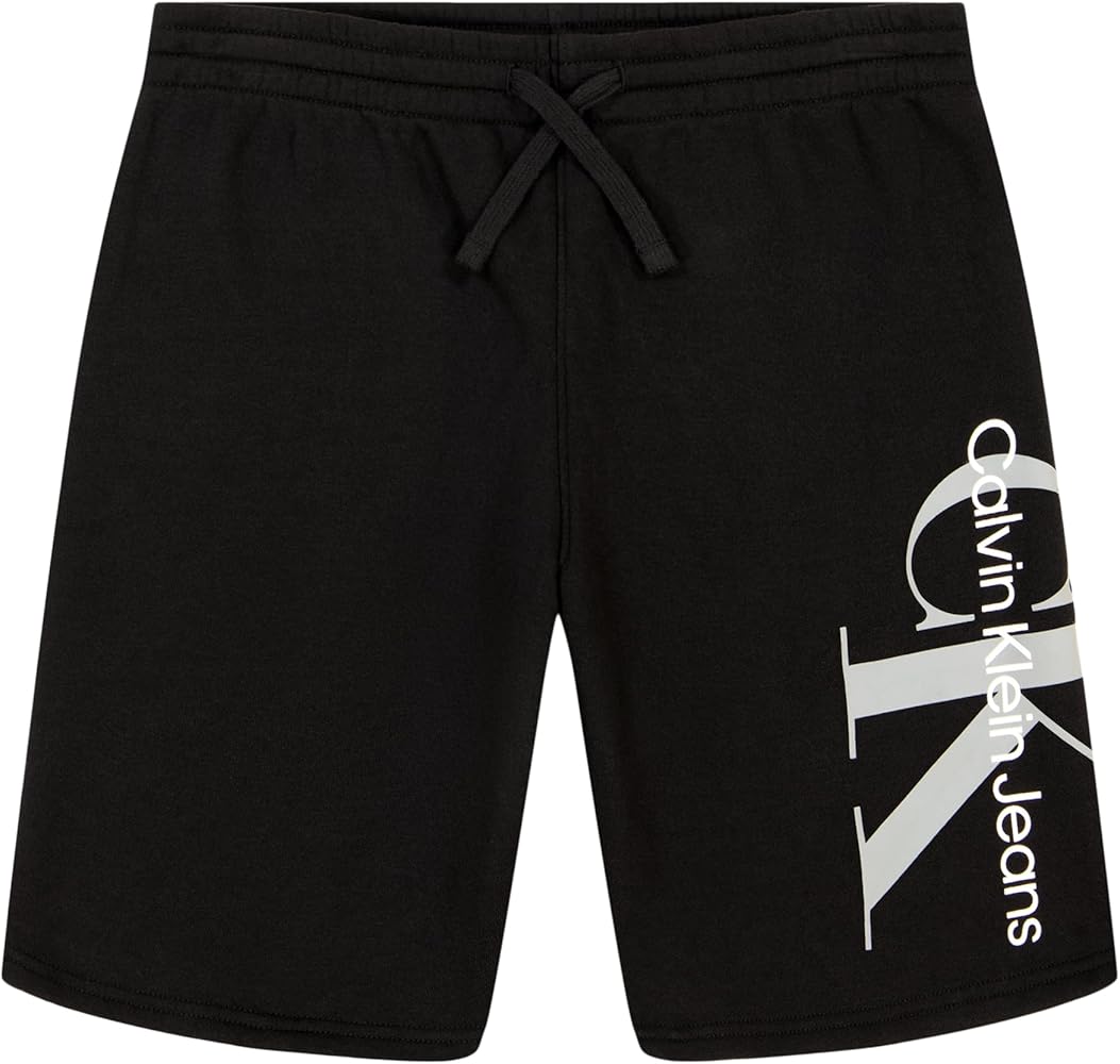 Calvin Klein Boys' Pull-on Knit Jogger Shorts, Drawstring Closure