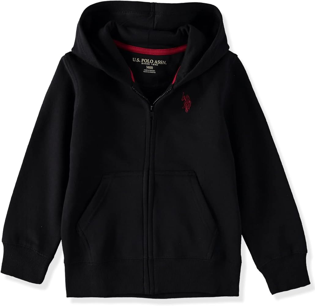 U.S. Polo Assn. Boys' Zip Front Hooded Sweatshirt Hoodie