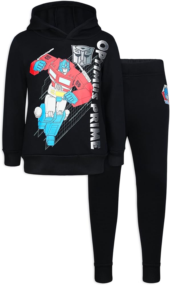 Transformers Hasbro Optimus Prime Boys Graphic Hooded Sweatshirt and Pants Set for Little Kids