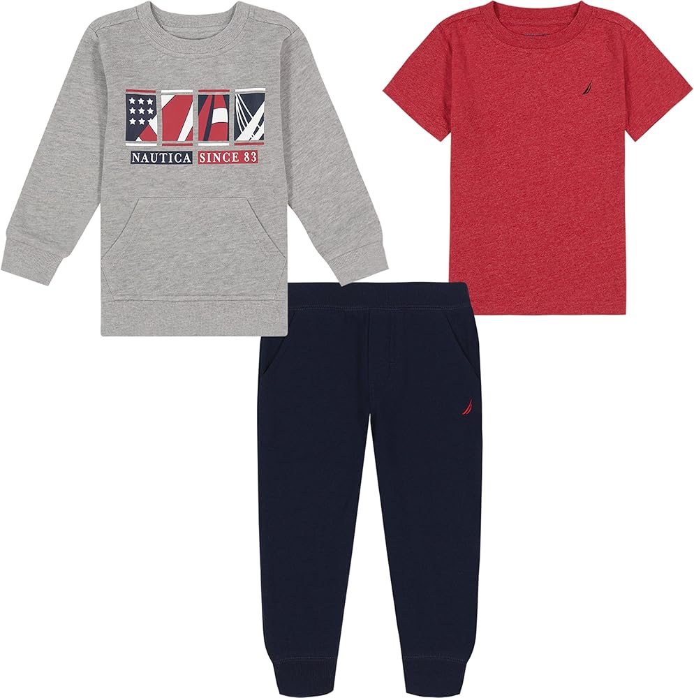 Nautica boys 3 Piece Crew Jog Set