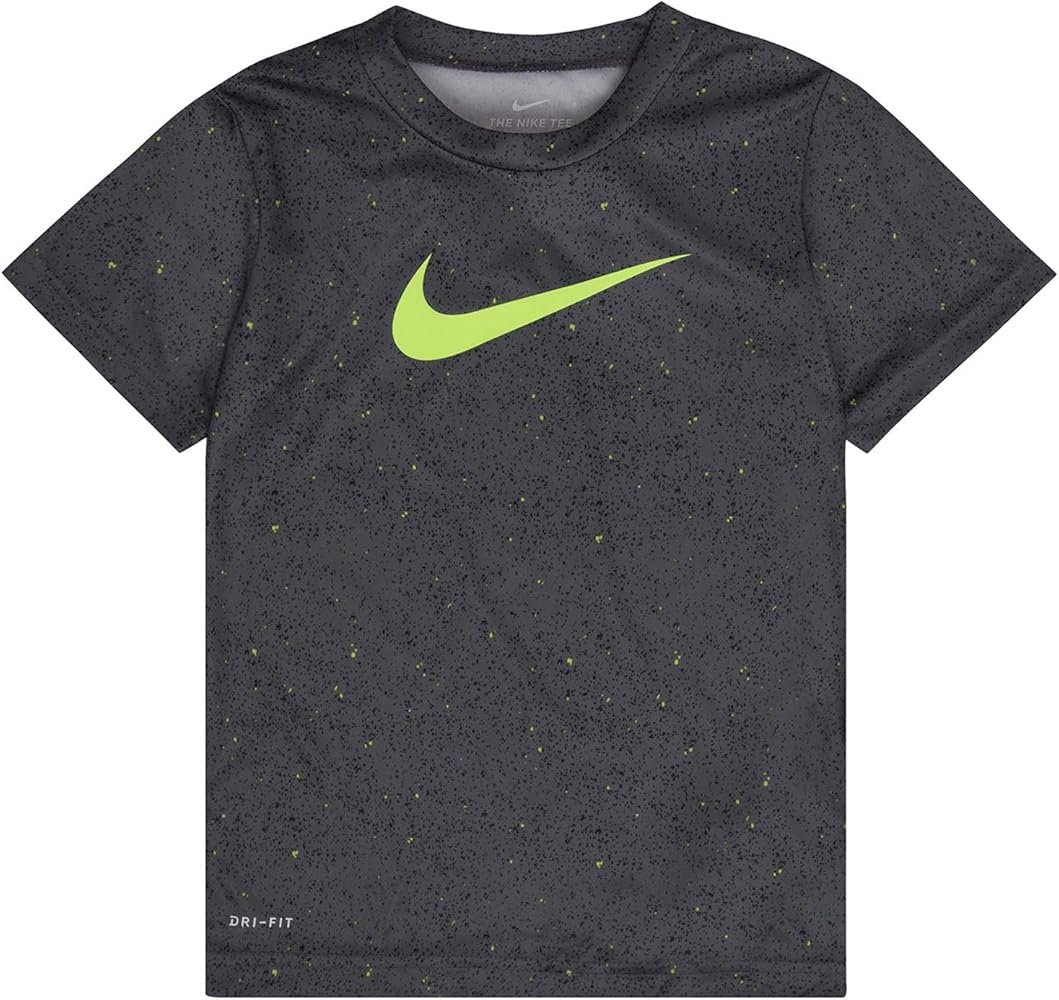 Nike Toddler Boys Dri-Fit Split Swoosh Graphic T-Shirt (Cool Grey(86C267-478)/Yellow, 6)