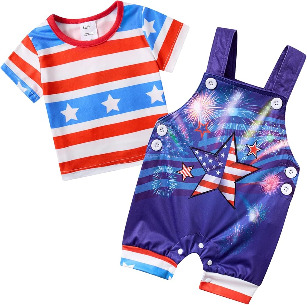 Baby Boys Clothes Set Summer Newborn Shorts Outfits 2pcs Short Sleeve T-shirt Top + Short Dungarees