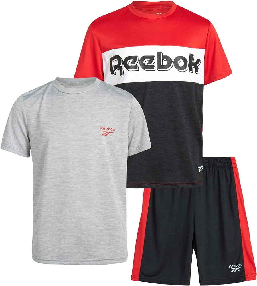 Reebok Boys' Active Shorts - 2 Pack Athletic Performance Dry Fit Gym Basketball Shorts (S-XL)