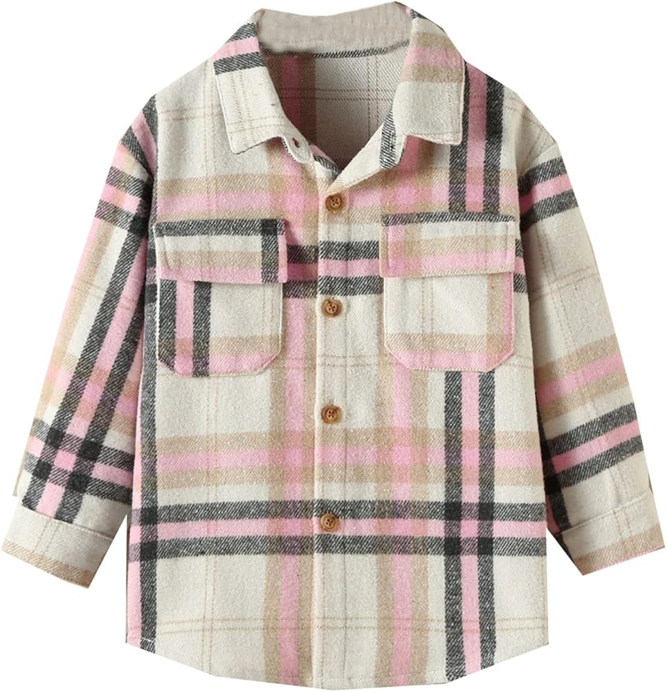 Toddler Boys Girls Children Autumn Winter Long Sleeve Blouse Tops Plaid 7 Colors Outwear Boy Shirts