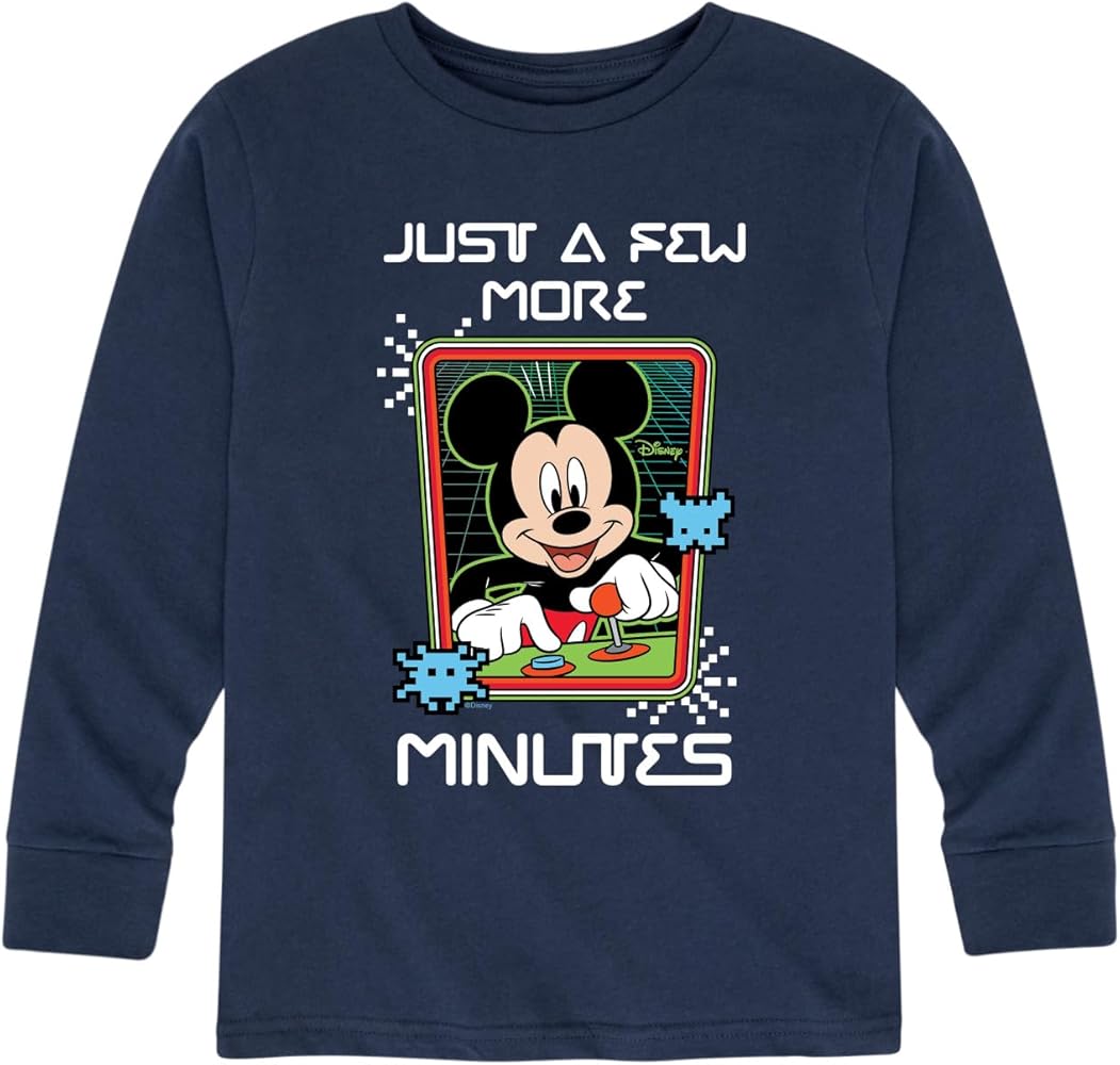 Disney Mickey & Friends - Just a Few More Minutes - Toddler and Youth Long Sleeve Graphic T-Shirt