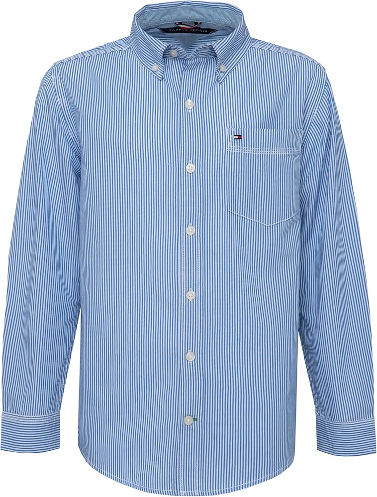 Tommy Hilfiger boys Long Sleeve Woven Button-Down Shirt