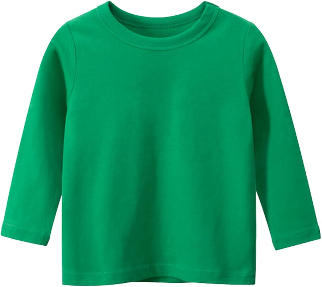 Medium Tops Girls Boys Long Sleeve Basic T Shirt Casual Tees Shirt Tops Solid Color