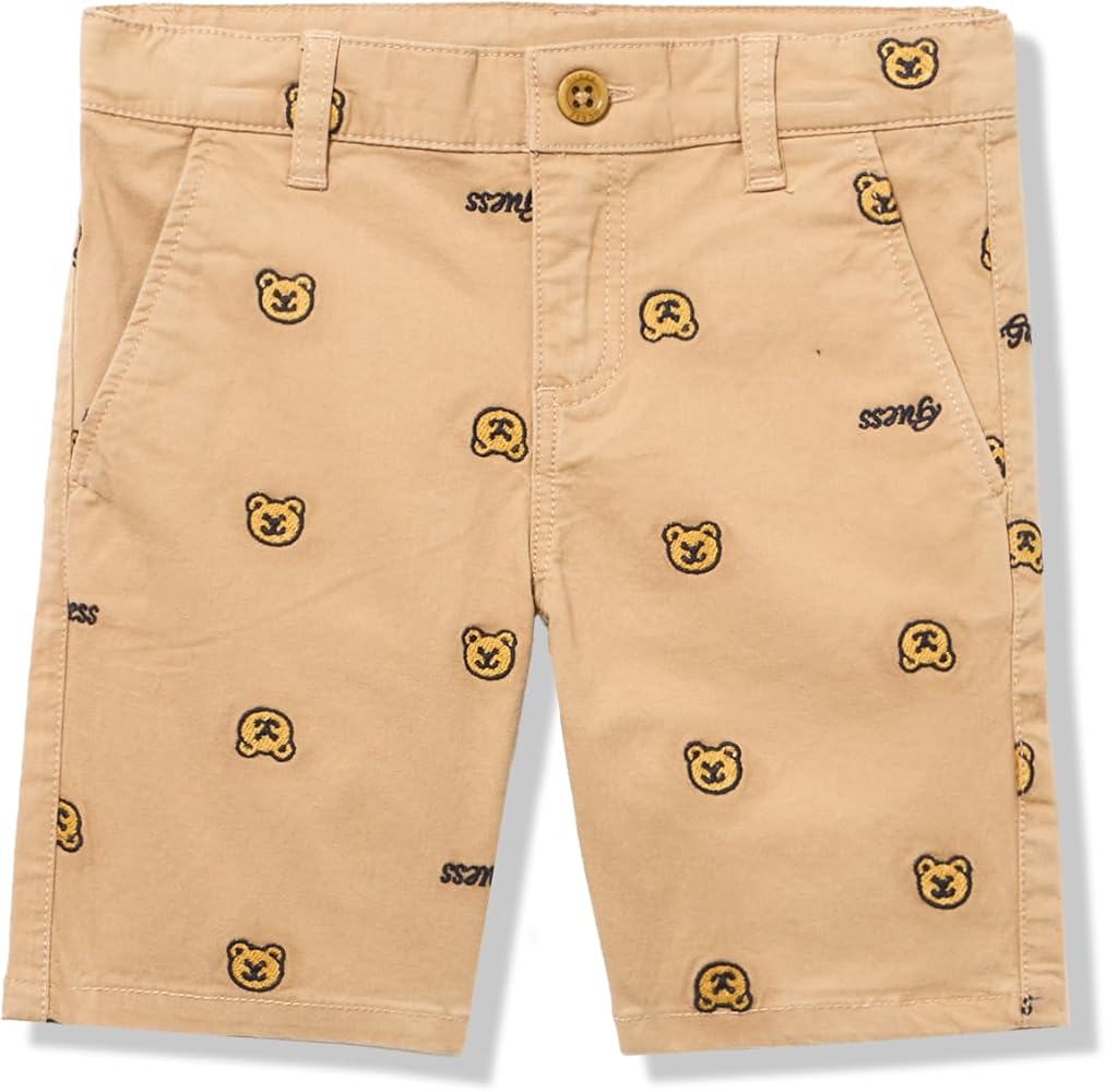 GUESS Boys' Organic Cotton Teddy Bear Chino Short