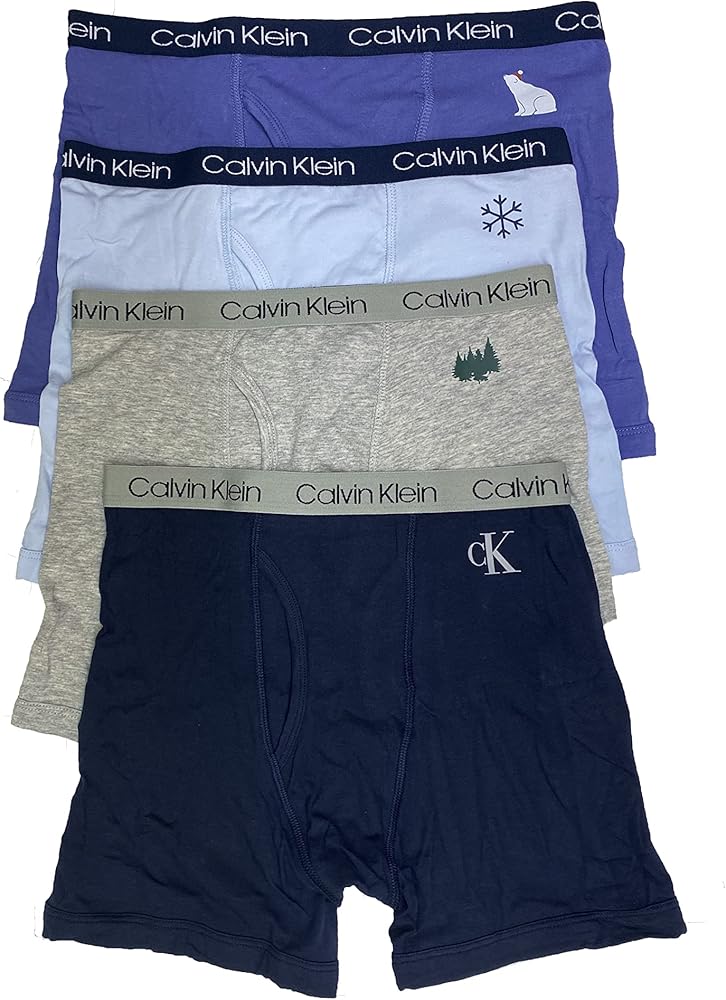 Calvin Klein Big Boys Cotton Boxer Briefs Gift Set 4 Pack