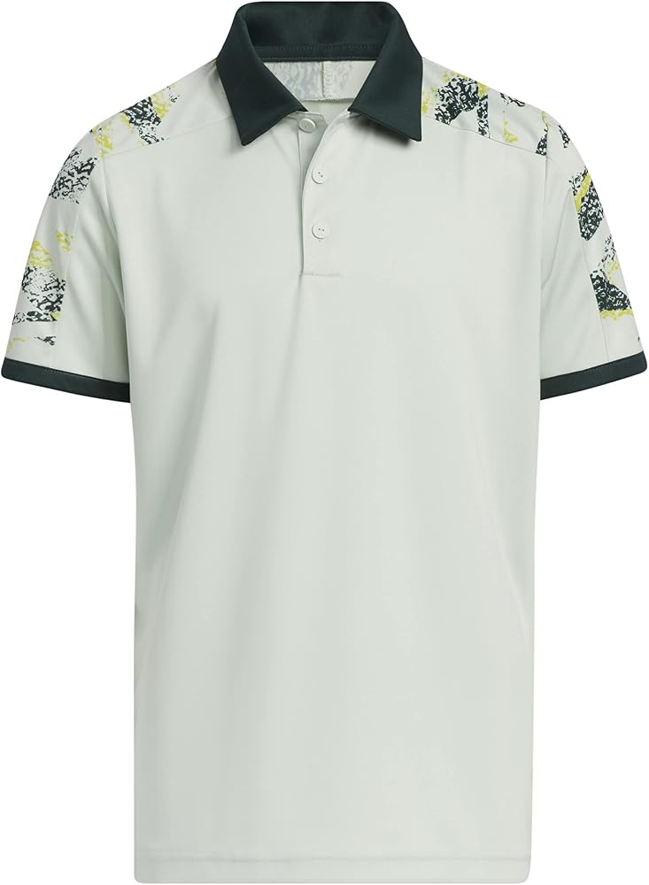 adidas Boys' Printed Colorblock Golf Polo Shirt