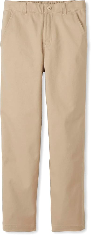 French Toast Boys' Adaptive Relaxed Fit Twill Pants with Hook and Loop Closure and Pull-Apart Leg Openings